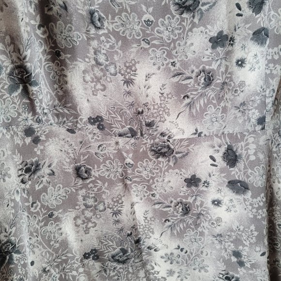 Vintage 90s Maxi Formal Gray Floral Dress - Picture 8 of 11